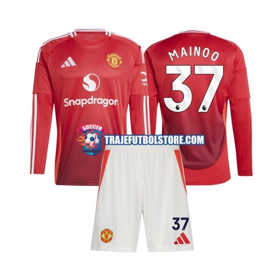 Camiseta 1ª Manchester United Kobbie Mainoo 37 Niño 2024-2025 ML