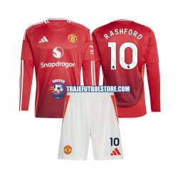 Camiseta 1ª Manchester United Marcus Rashford 10 Niño 2024-2025 ML