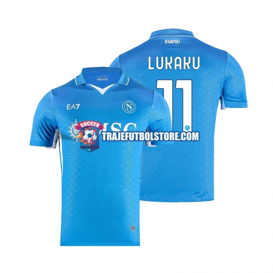 Camiseta 1ª Napoli Lukaku 11 Hombre 2024-2025 Manga Corta
