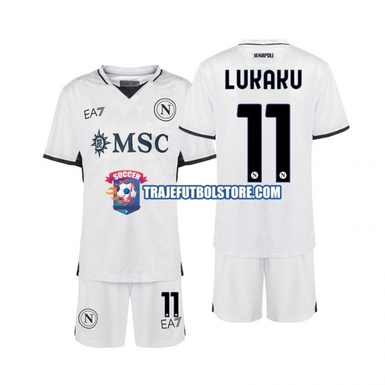 Camiseta 2ª Napoli Lukaku 11 Niño 2024-2025 Manga Corta