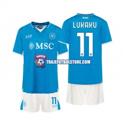 Camiseta 1ª Napoli Lukaku 11 Niño 2024-2025 Manga Corta