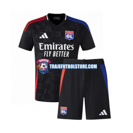 Camiseta 2ª Olympique de Lyon Niño 2024-2025 Manga Corta