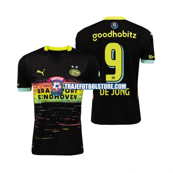 Camiseta 2ª PSV Eindhoven DE JONG 9 Hombre 2024-2025 Manga Corta