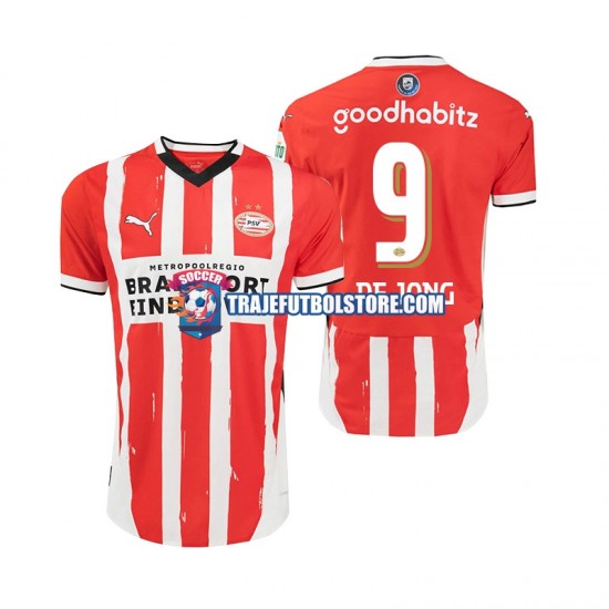 Camiseta 1ª PSV Eindhoven DE JONG 9 Hombre 2024-2025 Manga Corta