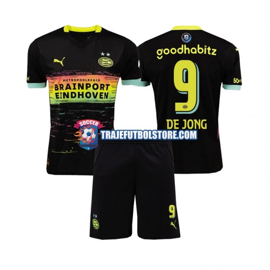Camiseta 2ª PSV Eindhoven DE JONG 9 Niño 2024-2025 Manga Corta