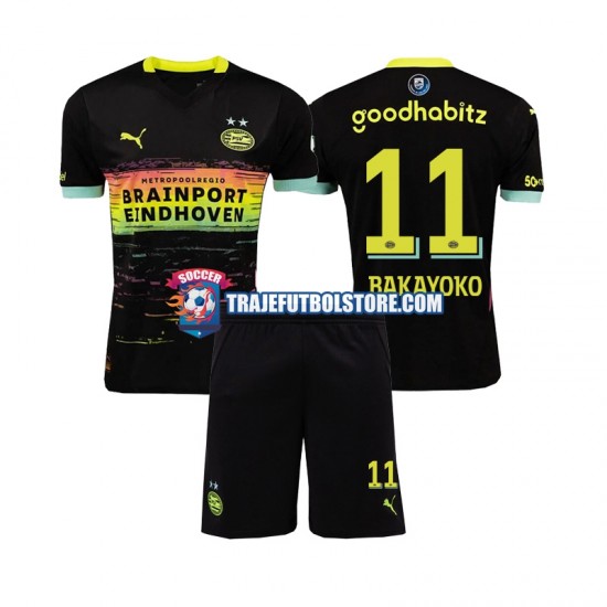 Camiseta 2ª PSV Eindhoven Johan Bakayoko 11 Niño 2024-2025 Manga Corta