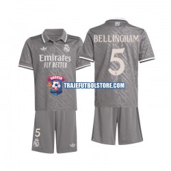 Camiseta 3ª Real Madrid Bellingham 5 Niño 2024-2025 Manga Corta