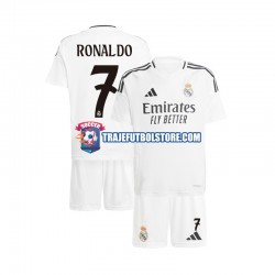 Camiseta 1ª Real Madrid Cristiano Ronaldo 7 Niño 2024-2025 Manga Corta