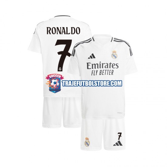Camiseta 1ª Real Madrid Cristiano Ronaldo 7 Niño 2024-2025 Manga Corta