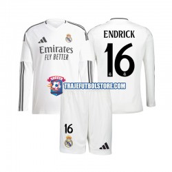Camiseta 1ª Real Madrid Endrick 16 Niño 2024-2025 ML