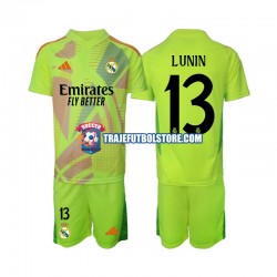 Camiseta 4ª Real Madrid Lunin 13 Portero Niño 2024-2025 Manga Corta
