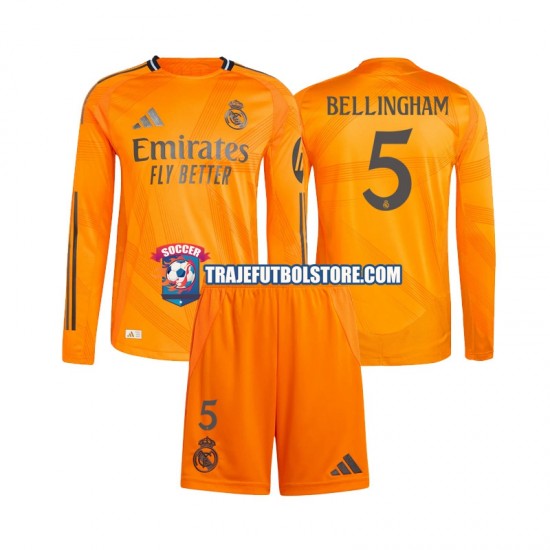 Camiseta 2ª Real Madrid Jude Bellingham 5 Niño 2024-2025 ML