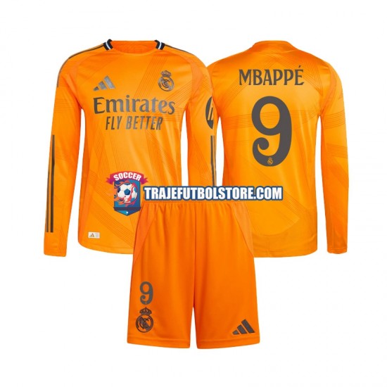 Camiseta 2ª Real Madrid Mbappé Kylian 9 Niño 2024-2025 ML