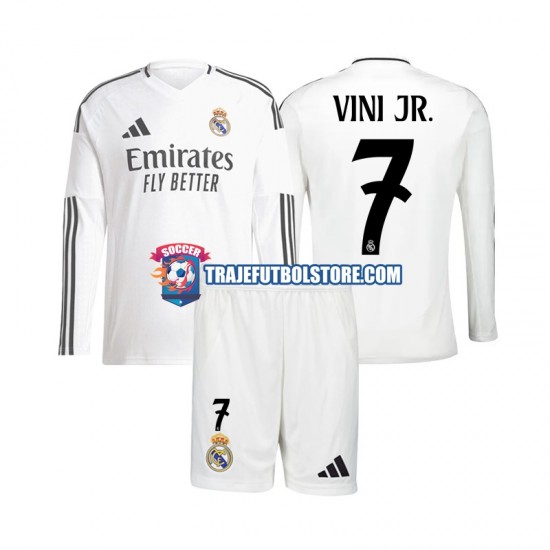 Camiseta 1ª Real Madrid Vinicius Junior 7 Niño 2024-2025 ML