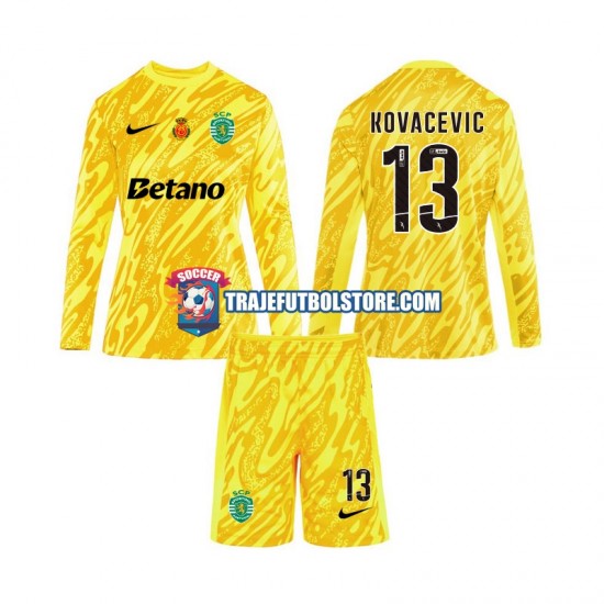 Camiseta 3ª Sporting CP Kovacevic 13 Portero Niño 2024-2025 ML