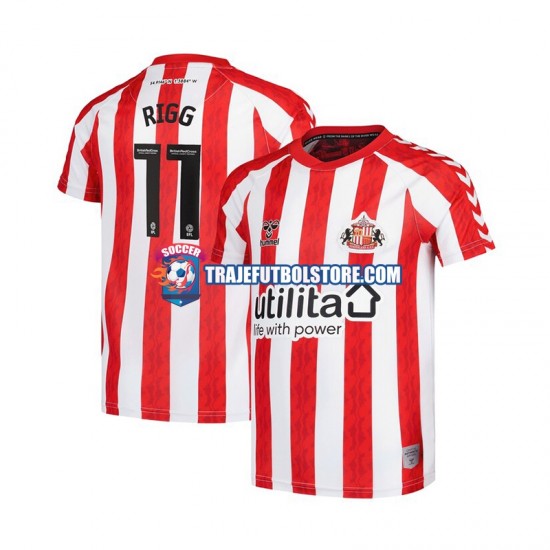 Camiseta 1ª Sunderland Chris Rigg 11 Hombre 2024-2025 Manga Corta
