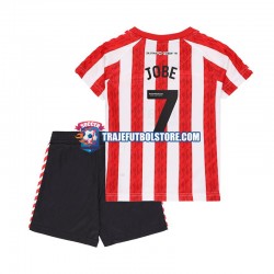 Camiseta 1ª Sunderland Jobe Bellingham 7 Niño 2024-2025 Manga Corta