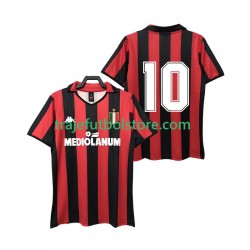 Camiseta 1ª AC Milan 10 1988 1989 Retro Hombre Manga Corta