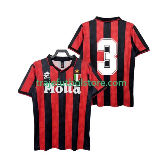 Camiseta 1ª AC Milan 3 1993 Retro Hombre 1994 Manga Corta