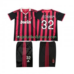 Camiseta 1ª AC Milan BECKHAM 32 2009 Retro Niño 2010 Manga Corta