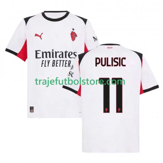 Camiseta 2ª AC Milan Christian Pulisic 11 Hombre 2025-2026 Manga Corta