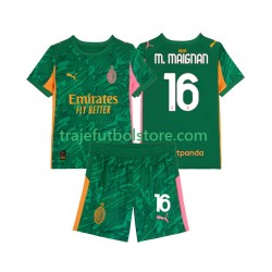 Camiseta 2ª AC Milan Mike Maignan 16 Portero Niño 2025-2026 Manga Corta