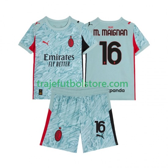 Camiseta 1ª AC Milan Mike Maignan 16 Portero Niño 2025-2026 Manga Corta
