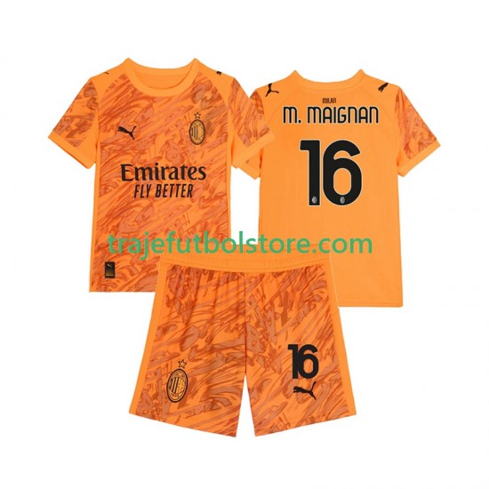 Camiseta 3ª AC Milan Mike Maignan 16 Portero Niño 2025-2026 Manga Corta