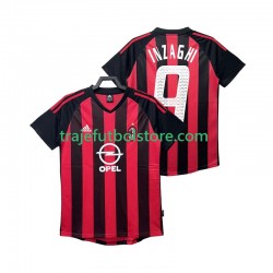 Camiseta 1ª AC Milan INZAGHI 9 2003 Retro Hombre 2002 Manga Corta