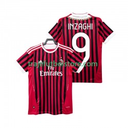 Camiseta 1ª AC Milan INZAGHI 9 2012 Retro Hombre 2011 Manga Corta
