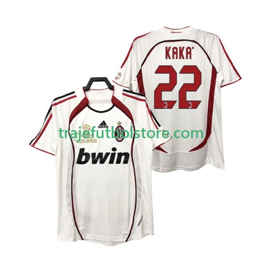 Camiseta 2ª AC Milan KAKA 22 2007 Retro Hombre 2006 Manga Corta