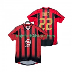 Camiseta 1ª AC Milan KAKA 22 2005 Retro Hombre 2004 Manga Corta