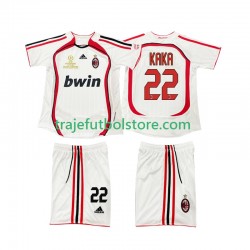 Camiseta 2ª AC Milan KAKA 22 2007 Retro Niño 2006 Manga Corta