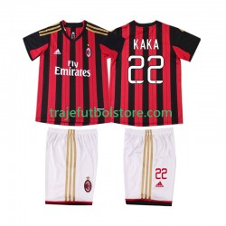 Camiseta 1ª AC Milan KAKA 22 2013 2014 Retro Niño Manga Corta