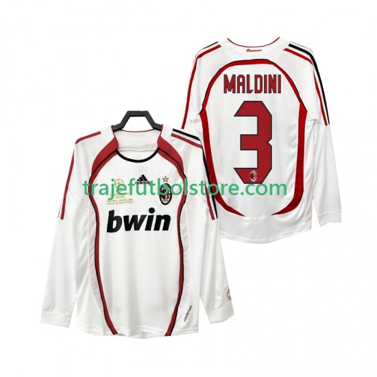 Camiseta 2ª AC Milan MALDINI 3 2007 Retro Hombre 2006 ML