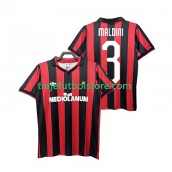 Camiseta 1ª AC Milan MALDINI 3 1990 1991 Retro Hombre Manga Corta