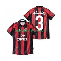 Camiseta 1ª AC Milan MALDINI 3 Retro Hombre 1998 1999 Manga Corta