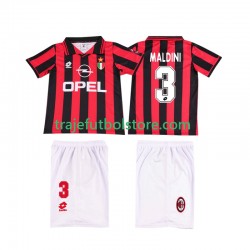 Camiseta 1ª AC Milan MALDINI 3 1996 1997 Retro Niño Manga Corta