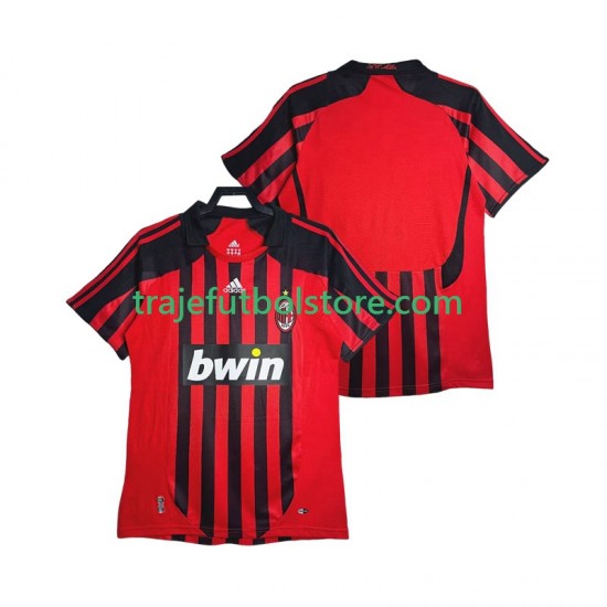 Camiseta 1ª AC Milan 2007 Retro Hombre 2008 Manga Corta
