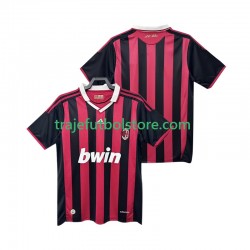 Camiseta 1ª AC Milan 2009 Retro Hombre 2010 Manga Corta
