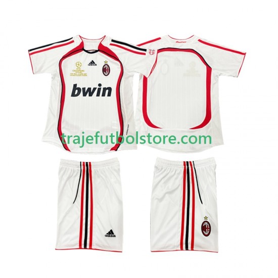 Camiseta 2ª AC Milan 2007 Retro Niño 2006 Manga Corta