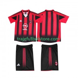 Camiseta 1ª AC Milan 2005 Retro Niño 2004 Manga Corta