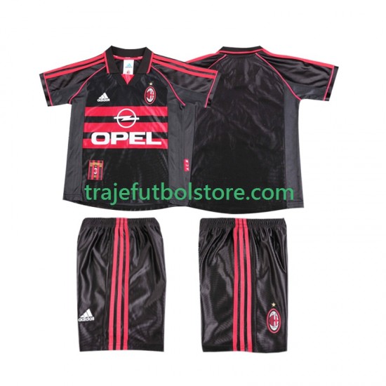 Camiseta 3ª AC Milan Retro Niño 1998 1999 Manga Corta