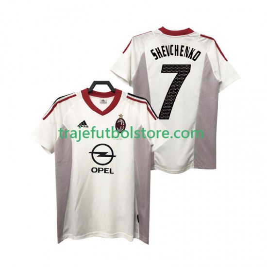 Camiseta 2ª AC Milan SHEVCHENKO 7 2005 Retro Hombre 2004 Manga Corta
