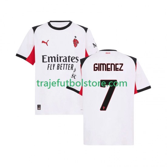 Camiseta 2ª AC Milan Santiago Gimenez 7 Hombre 2025-2026 Manga Corta