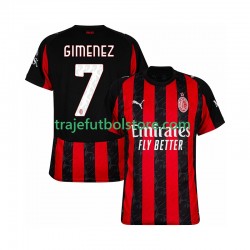 Camiseta 1ª AC Milan Santiago Gimenez 7 Hombre 2025-2026 Manga Corta