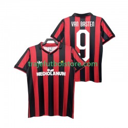 Camiseta 1ª AC Milan VAN BASTEN 9 1990 1991 Retro Hombre Manga Corta