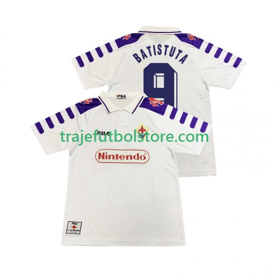 Camiseta 2ª ACF Fiorentina BASTUTA 9 Retro Hombre 1998 1999 Manga Corta