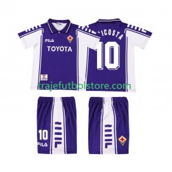 Camiseta 1ª ACF Fiorentina RUI COSTA 10 2000 Retro Niño 1999 Manga Corta
