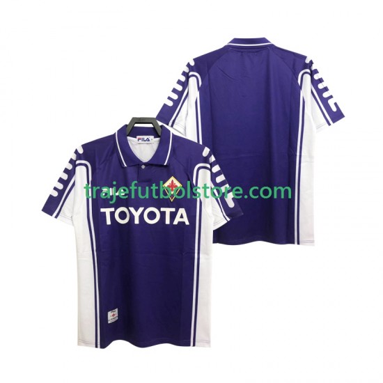 Camiseta 1ª ACF Fiorentina 2000 Retro Hombre 1999 Manga Corta